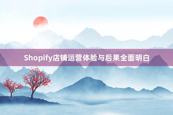 Shopify店铺运营体验与后果全面明白